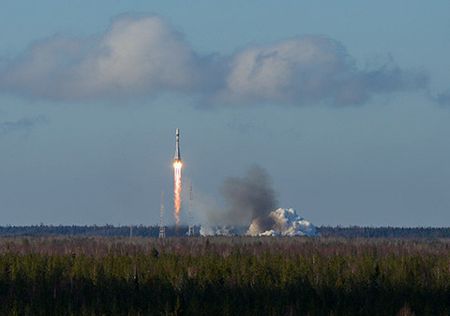 Пуск ракеты-носитель «Союз-2.1а» с космодрома Плесецк